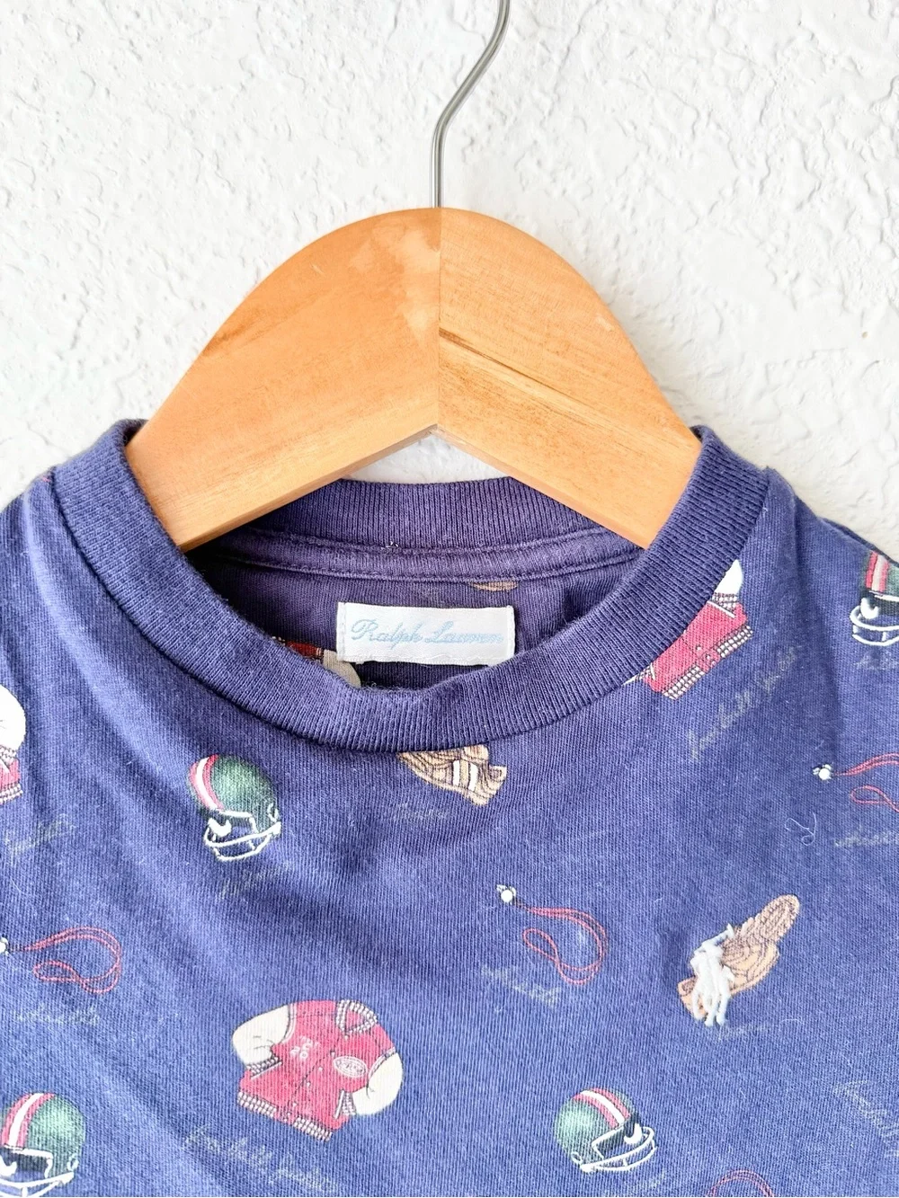Ralph Lauren Varsity Inspired Print Cotton Tee Sz 2